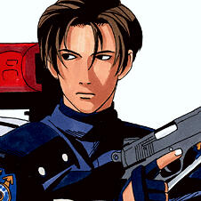 Artwork of Leon S. Kennedy for Resident Evil 2 illustrated by Isao Ōishi